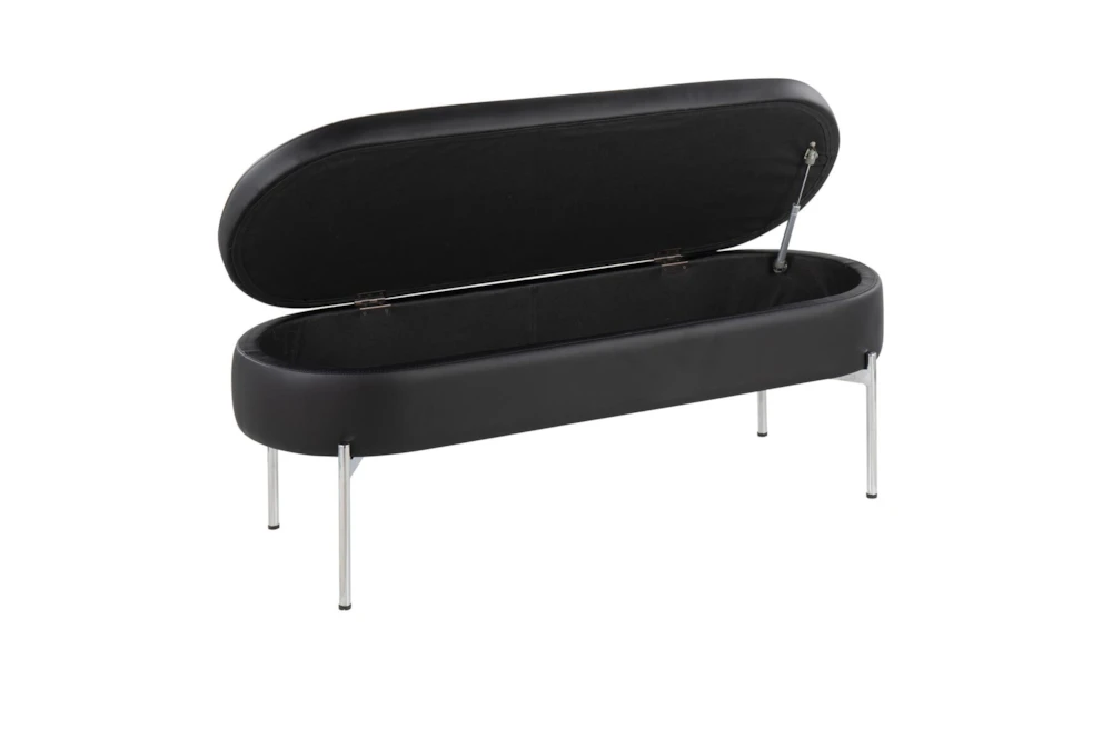 48" Black Faux Leather + Gold Metal Legs - Image 2