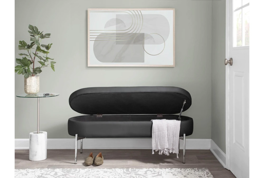 48" Black Faux Leather + Gold Metal Legs - Image 11