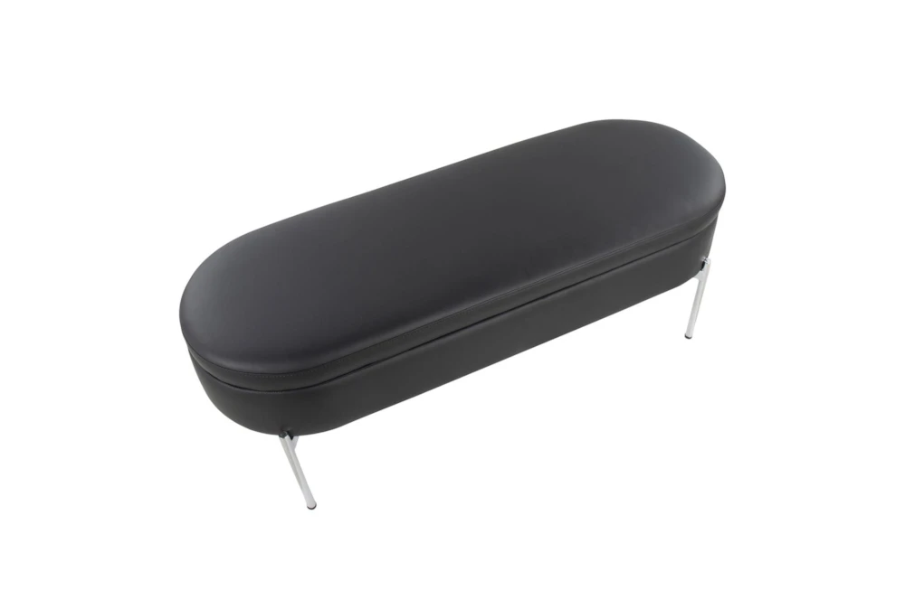 48" Black Faux Leather + Gold Metal Legs - Image 5