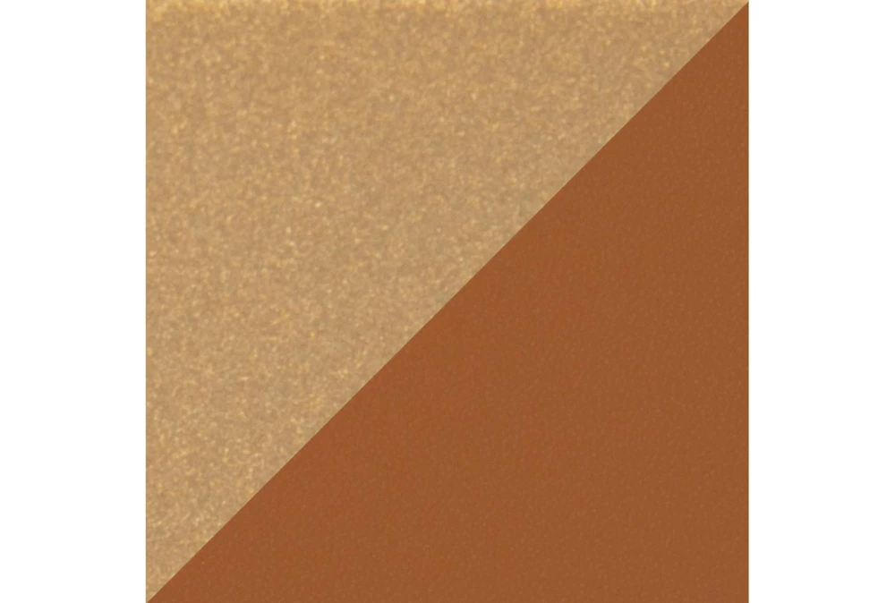 44" Brown Faux Leather + Gold Metal Base - Image 6