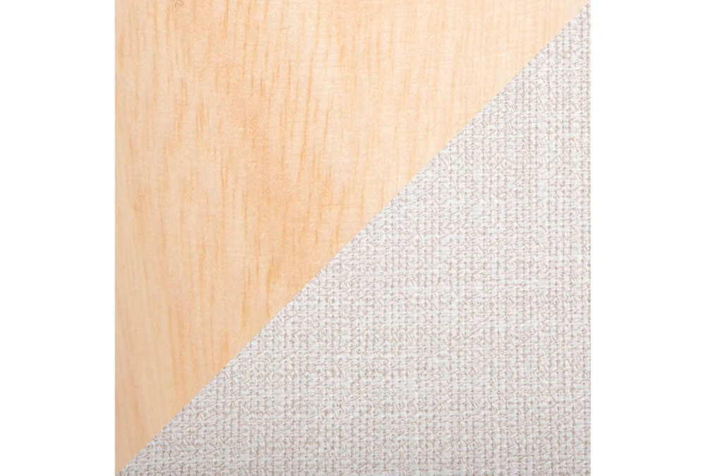 31" Beige Storage Bench With Natural Wood Legs - Image 7