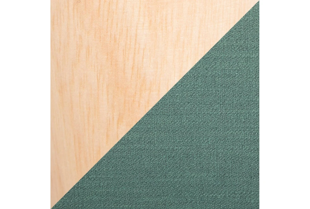 31" Green Storage Bench With Natural Wood Legs - Image 7