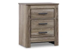 Zene Brown 2 Drawer Nightstand