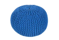 Pouf-Cabled Cobalt