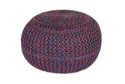 Pouf-Cabled Amethyst
