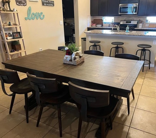 Valencia 72-90" Extension Trestle Dining Table - Image 7