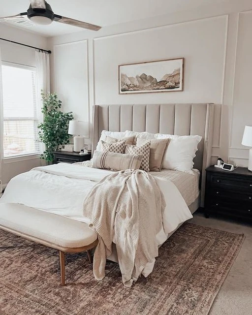 Topanga Grey California King Velvet Upholstered Panel Bed - Image 9