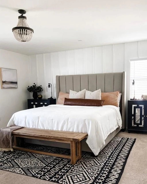 Topanga Grey California King Velvet Upholstered Panel Bed - Image 10